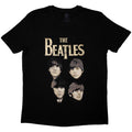 The Beatles Unisex T-Shirt: 4 Heads (Black)