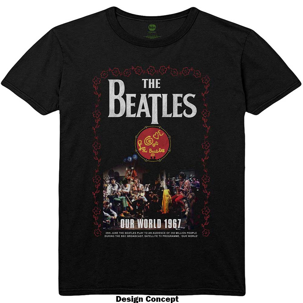The Beatles Unisex T-Shirt: Our World 1967 (Black)