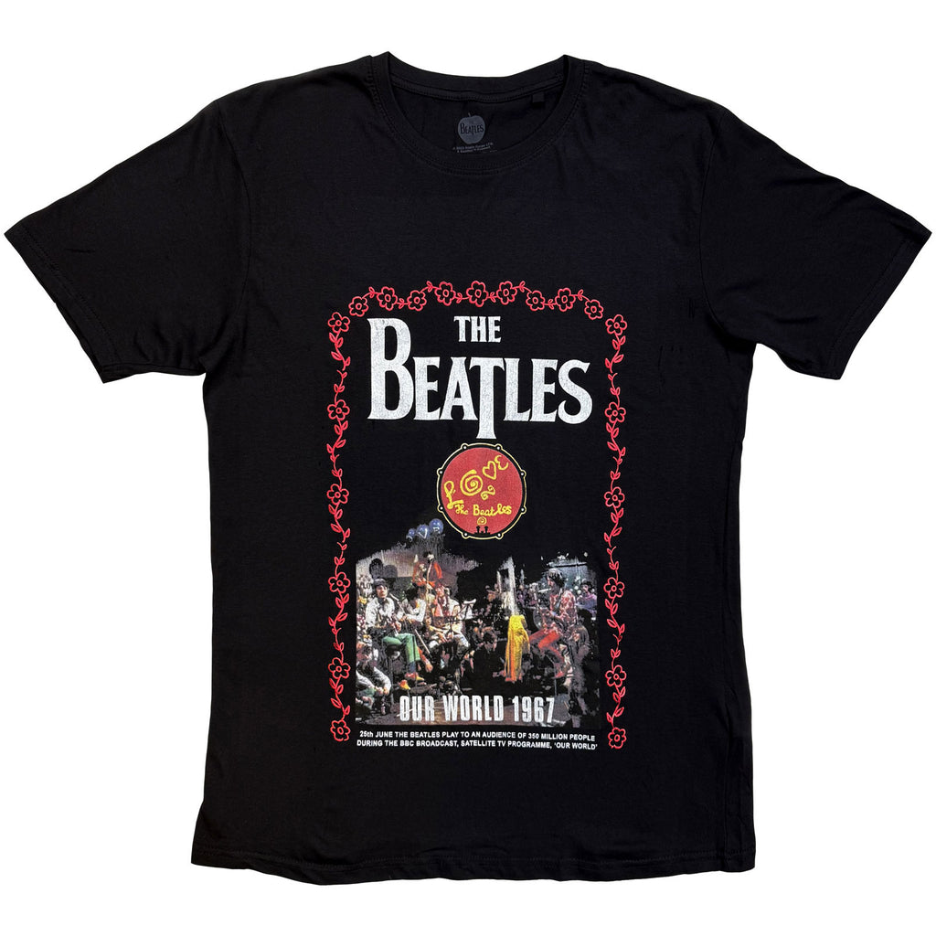 The Beatles Unisex T-Shirt: Our World 1967 (Black)