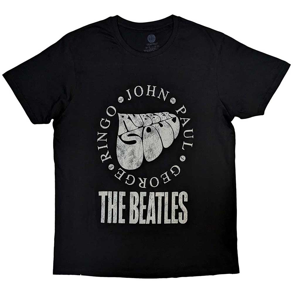 The Beatles Unisex T-Shirt: Rubber Soul Names (Black)