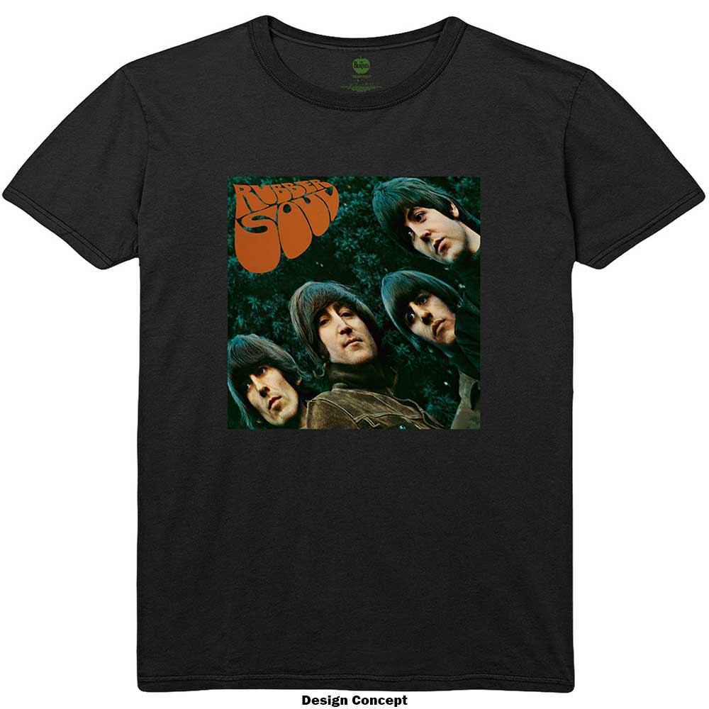 The Beatles Unisex T-Shirt: Rubber Soul Album Cover (Black)
