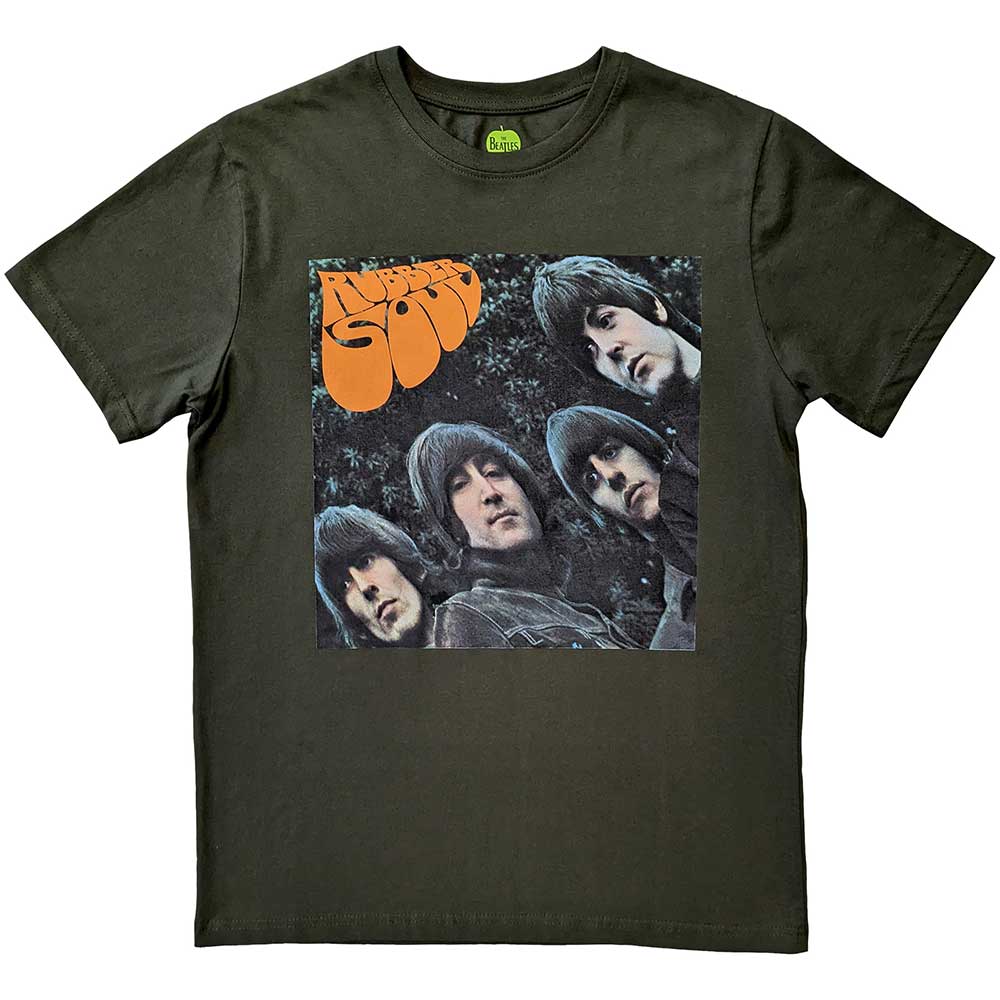 The Beatles Unisex T-Shirt: Rubber Soul Album Cover (Green)