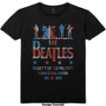 The Beatles Unisex T-Shirt: Drop T Rooftop Flag (Black)