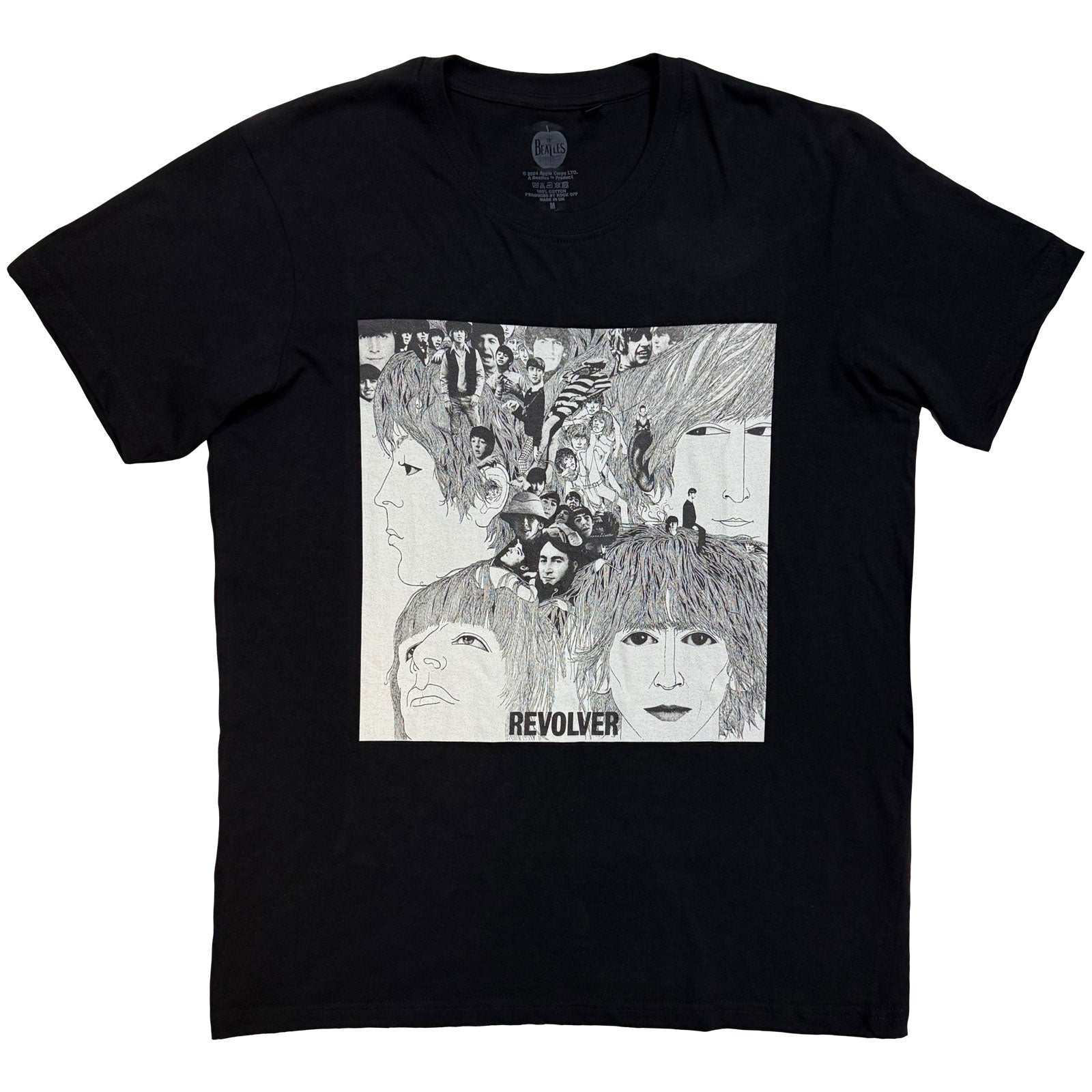 The Beatles Unisex T-Shirt: Revolver Album Cover (Black)