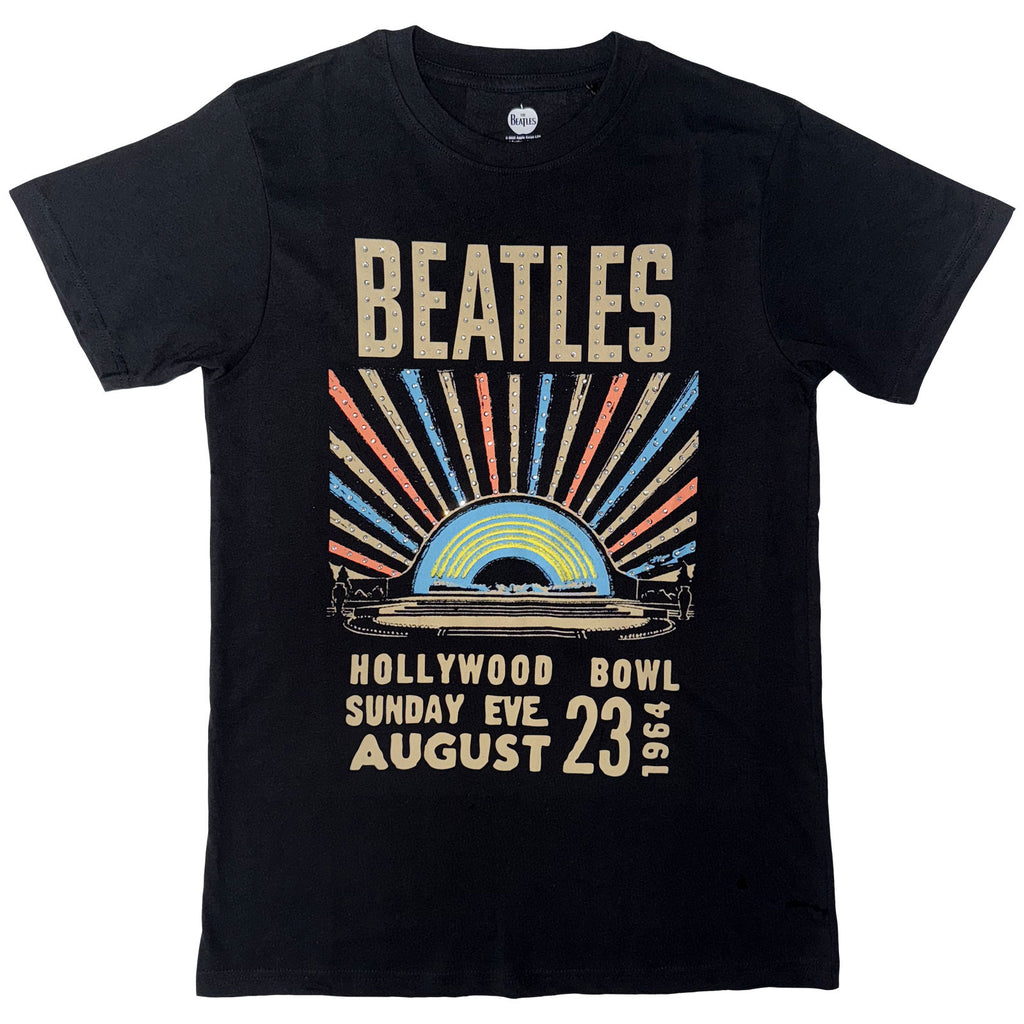 The Beatles Unisex T-Shirt: Hollywood Bowl Crystals (Black) (Embellished)