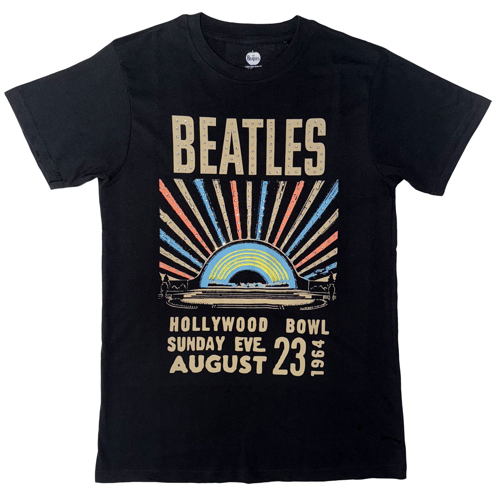 The Beatles Unisex T-Shirt: Hollywood Bowl Crystals (Black) (Embellished)