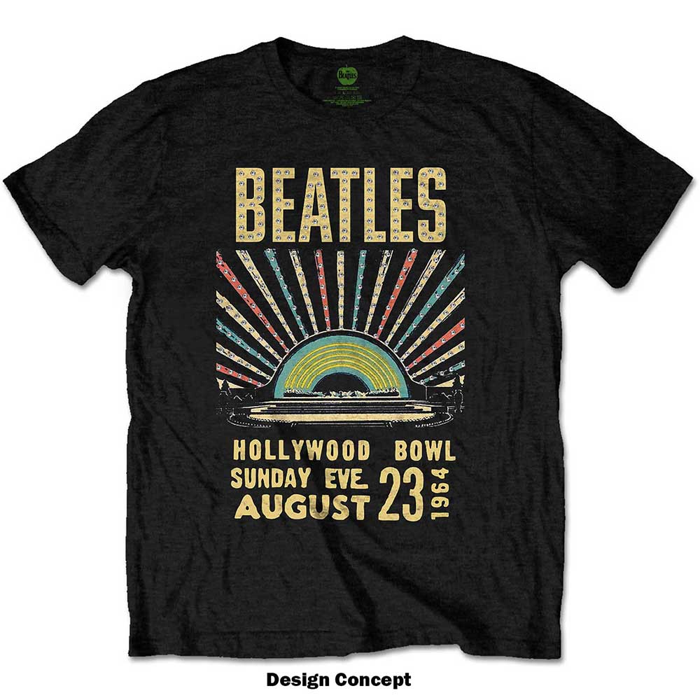 The Beatles Unisex T-Shirt: Hollywood Bowl Crystals (Black) (Embellished)
