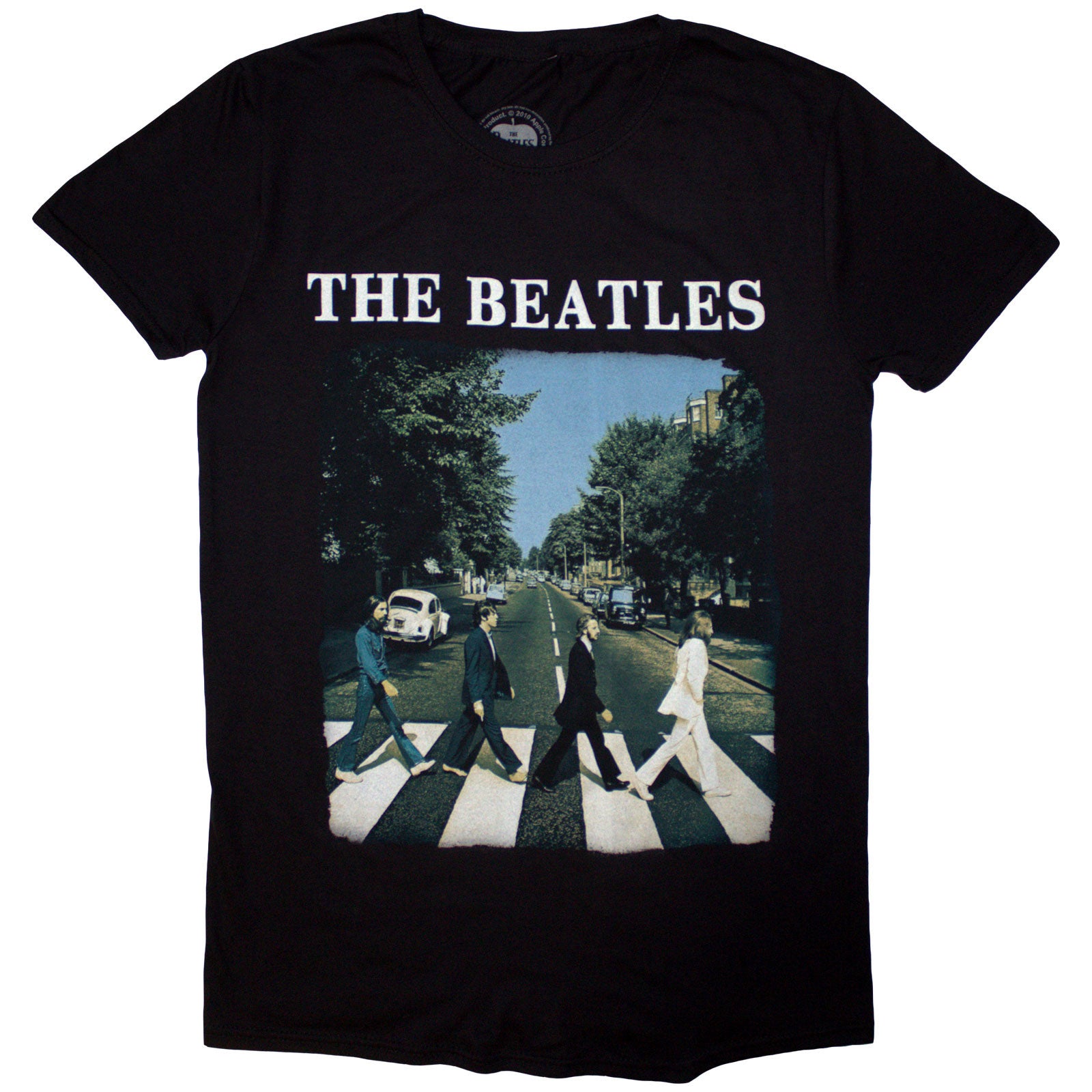 The Beatles Unisex T-Shirt: Abbey Road & Logo (Black)