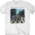 The Beatles Unisex T-Shirt: Abbey Road & Logo (White)