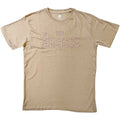 The Beatles Unisex T-Shirt: Drop T Embroidered (Sand) (Embellished)