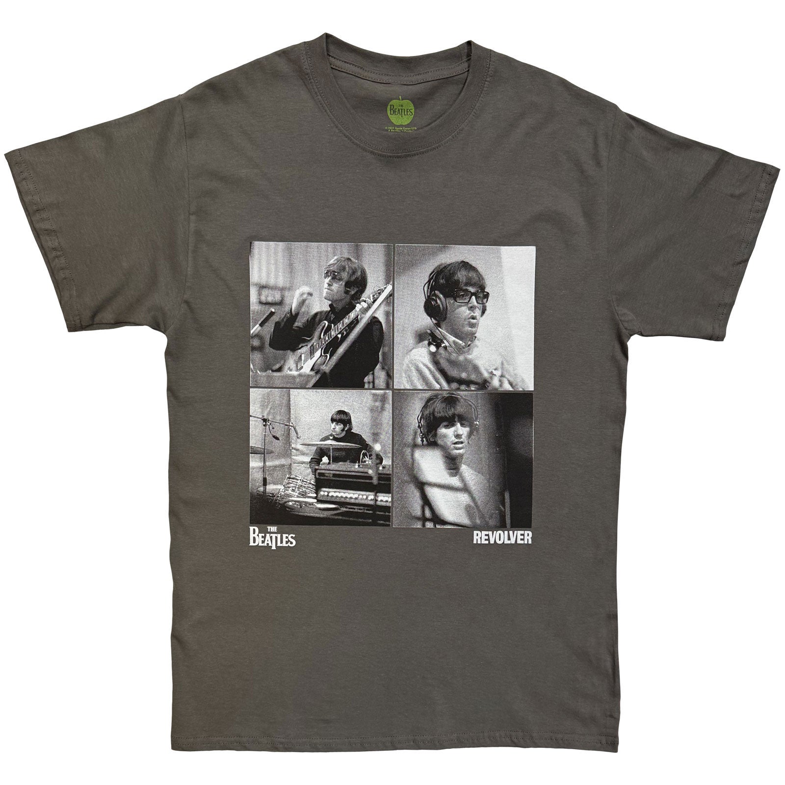 The Beatles Unisex T-Shirt: Revolver Studio Shots (Charcoal Grey)