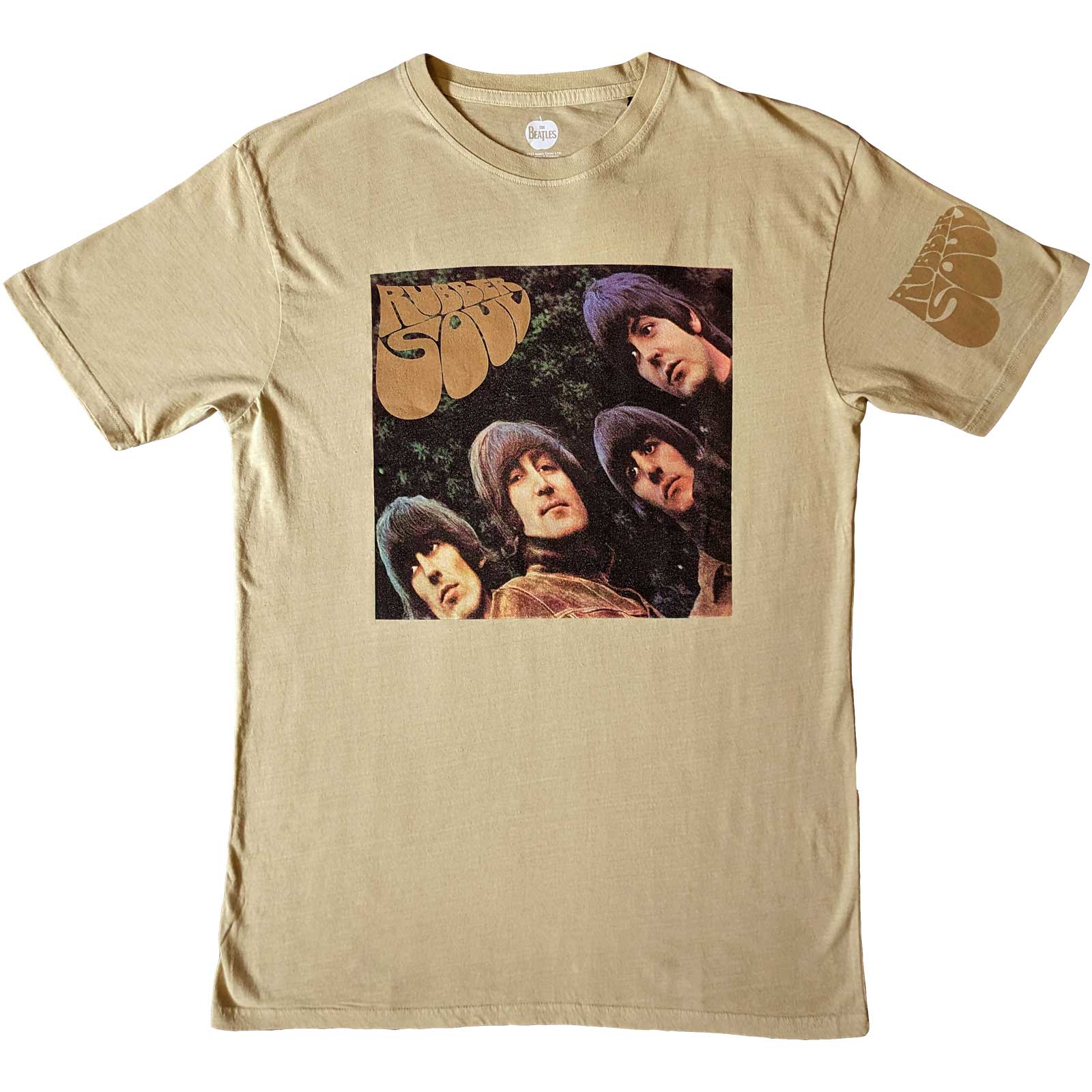 The Beatles Unisex T-Shirt: Rubber Soul US (Sand) (Sleeve Print)