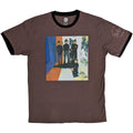 The Beatles Unisex Ringer T-Shirt: Stripes (Maroon Red)