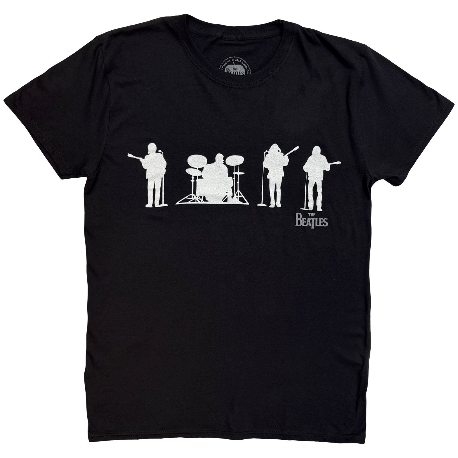The Beatles Unisex T-Shirt: Saville Row Line Up Silhouette (Black)