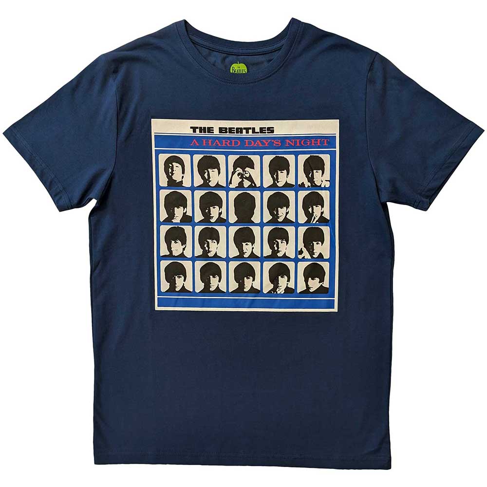 The Beatles Unisex T-Shirt: A Hard Day's Night Album Cover (Denim Blue)