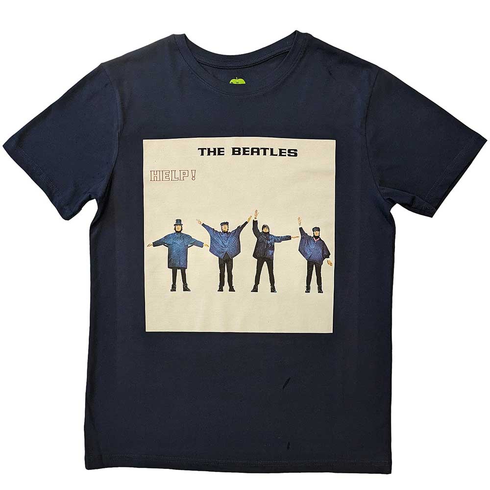 The Beatles Unisex T-Shirt: HELP! Album Cover (Navy Blue)