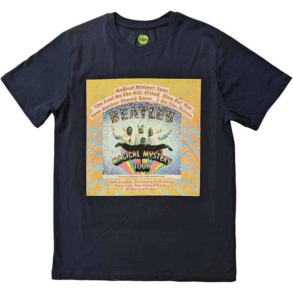The Beatles Unisex T-Shirt: Magical Mystery Tour Album Cover (Navy Blue)