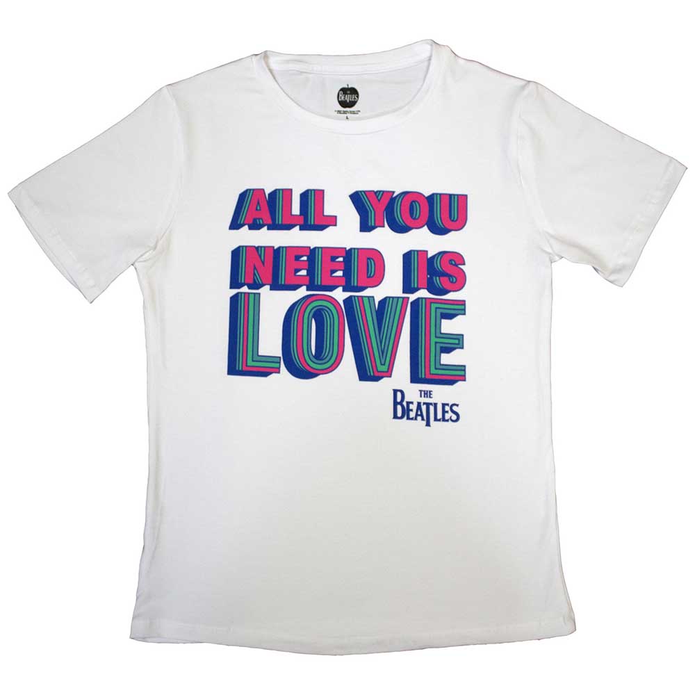 The Beatles Ladies T-Shirt: All You Need Is Love (White)