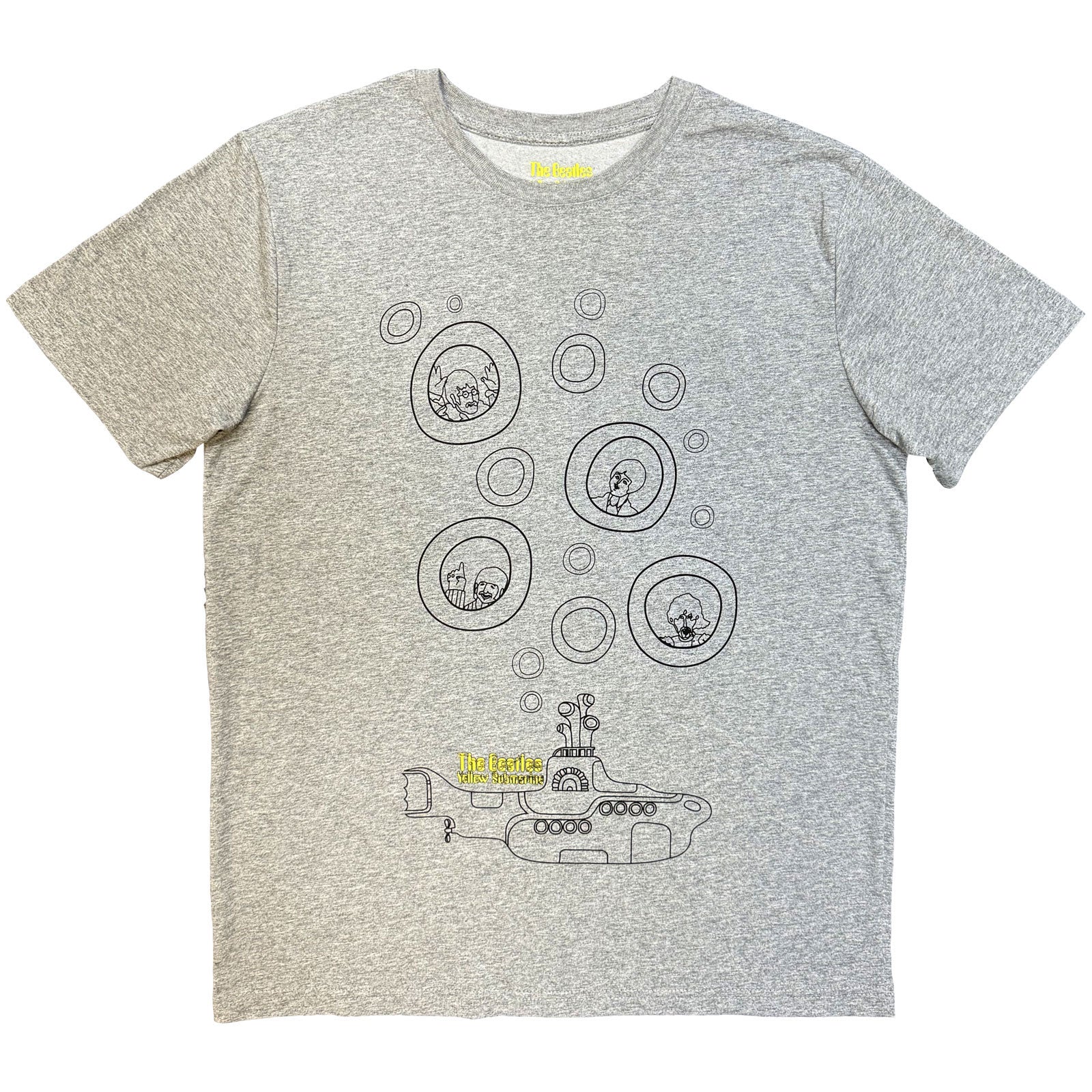 The Beatles Unisex T-Shirt: Bubbles (Heather Grey)
