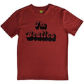 The Beatles Unisex T-Shirt: Text Logo Shadow (Red)