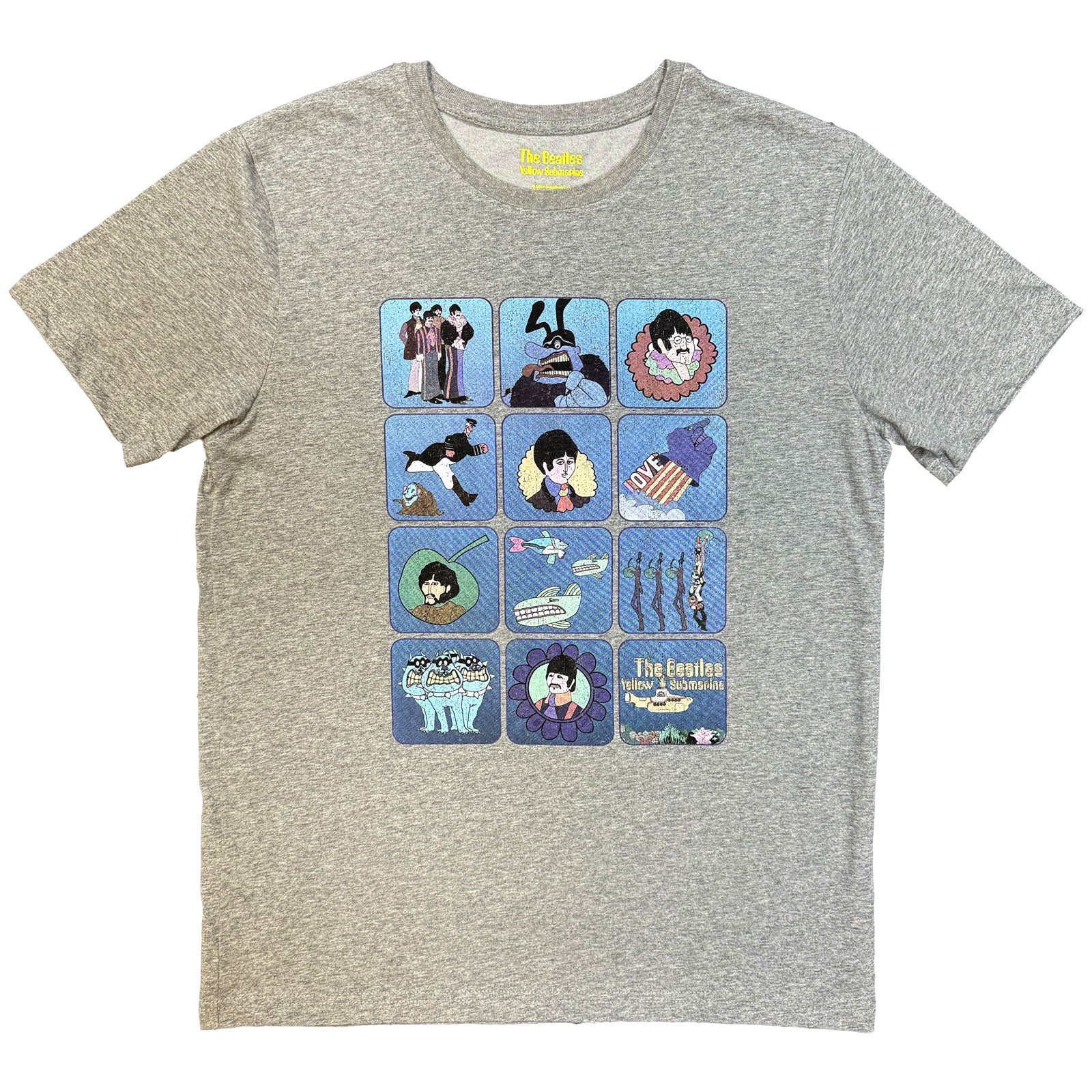 The Beatles Unisex T-Shirt: Yellow Submarine Montage (Heather Grey)