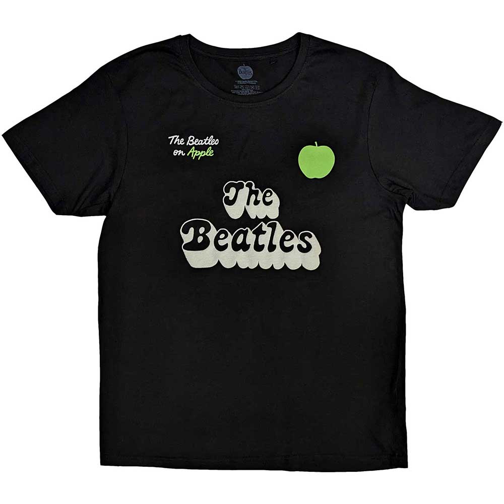 The Beatles Unisex T-Shirt: 70s Logo & Years (Black) (Back Print)