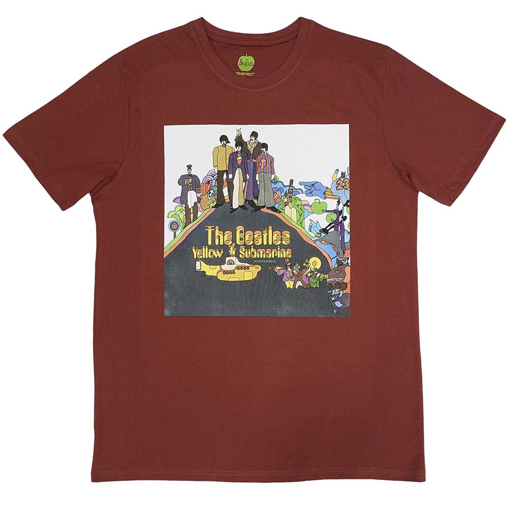 The Beatles Unisex T-Shirt: Yellow Submarine Album Cover (Red)