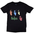 The Beatles Unisex T-Shirt: Colour Faces (Black)