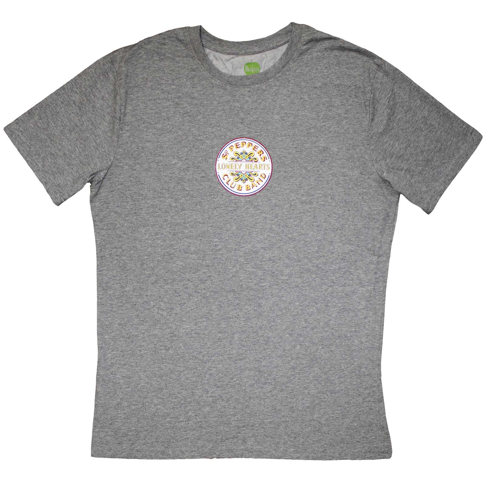 The Beatles Unisex T-Shirt: Mini Sgt Pepper Drum (Grey)