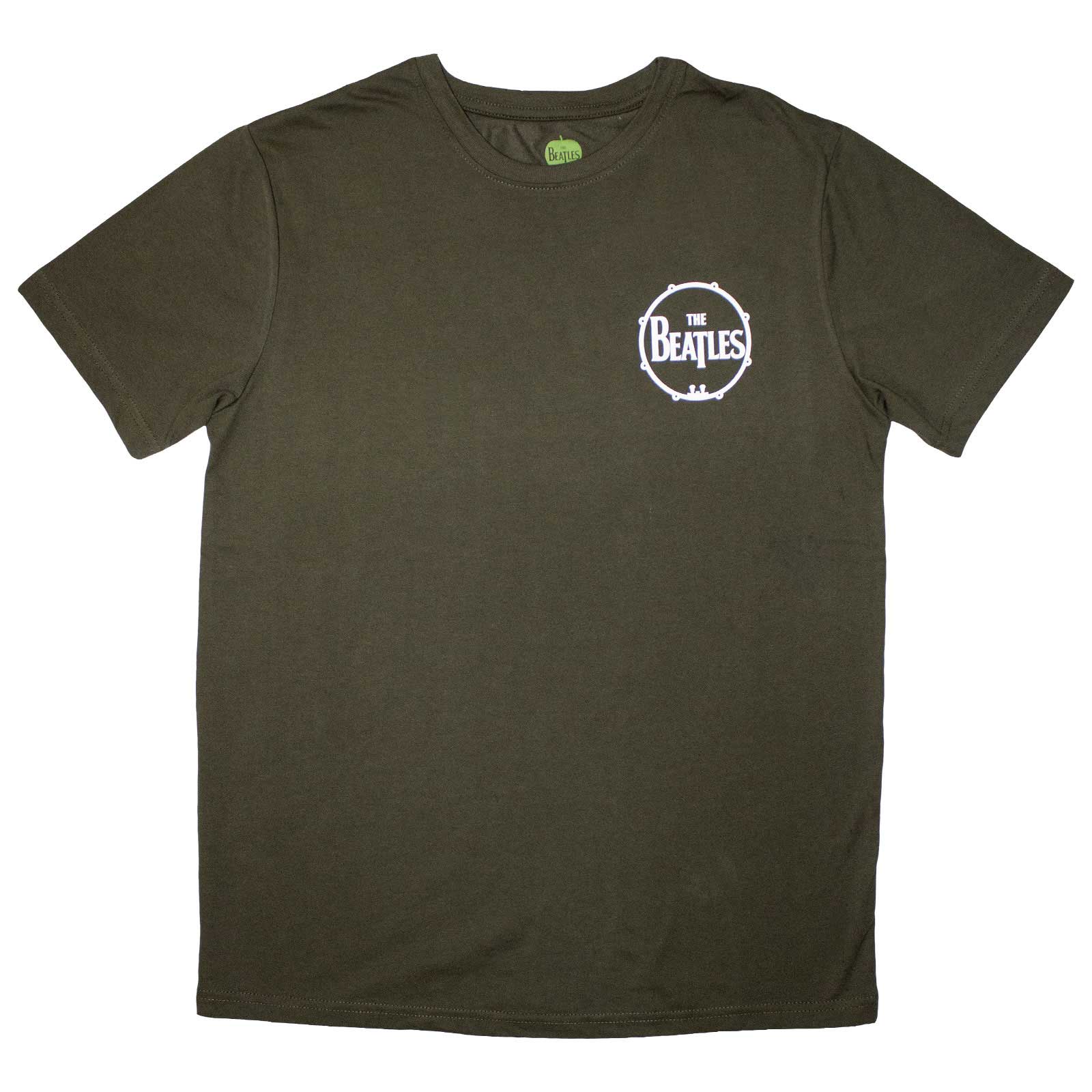 The Beatles Unisex T-Shirt: Mini Drum Logo (Green)
