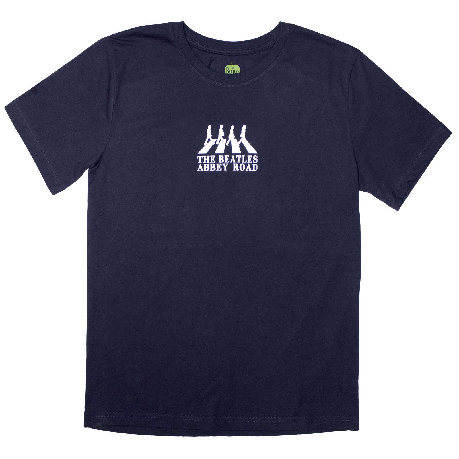 The Beatles Unisex T-Shirt: Mini Abbey Road Crossing Silhouette (Navy Blue)
