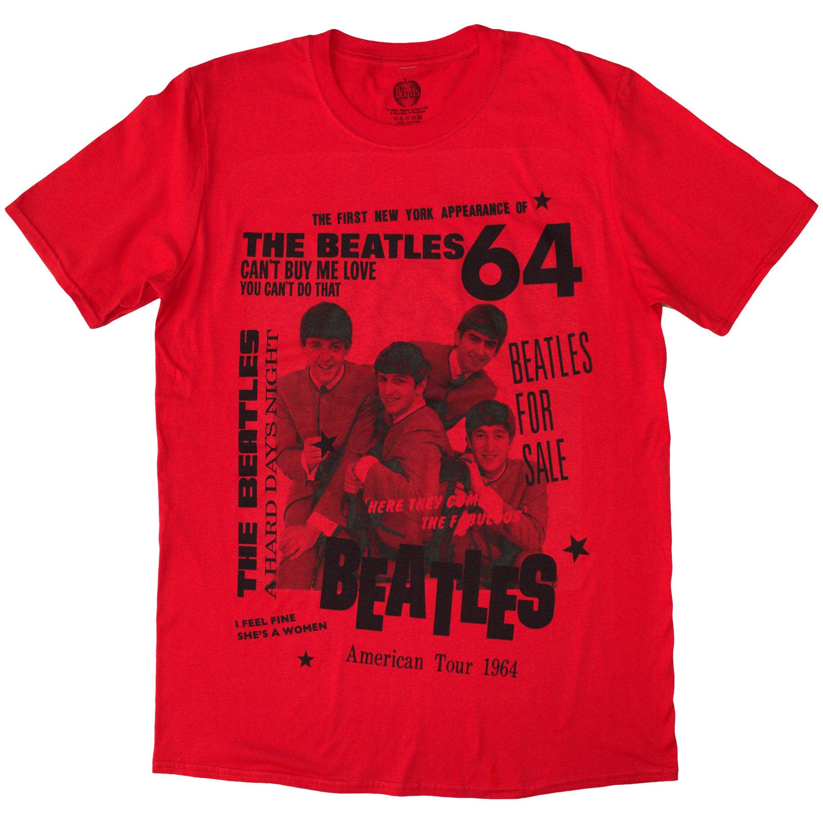 The Beatles Unisex T-Shirt: 1964 (Red)