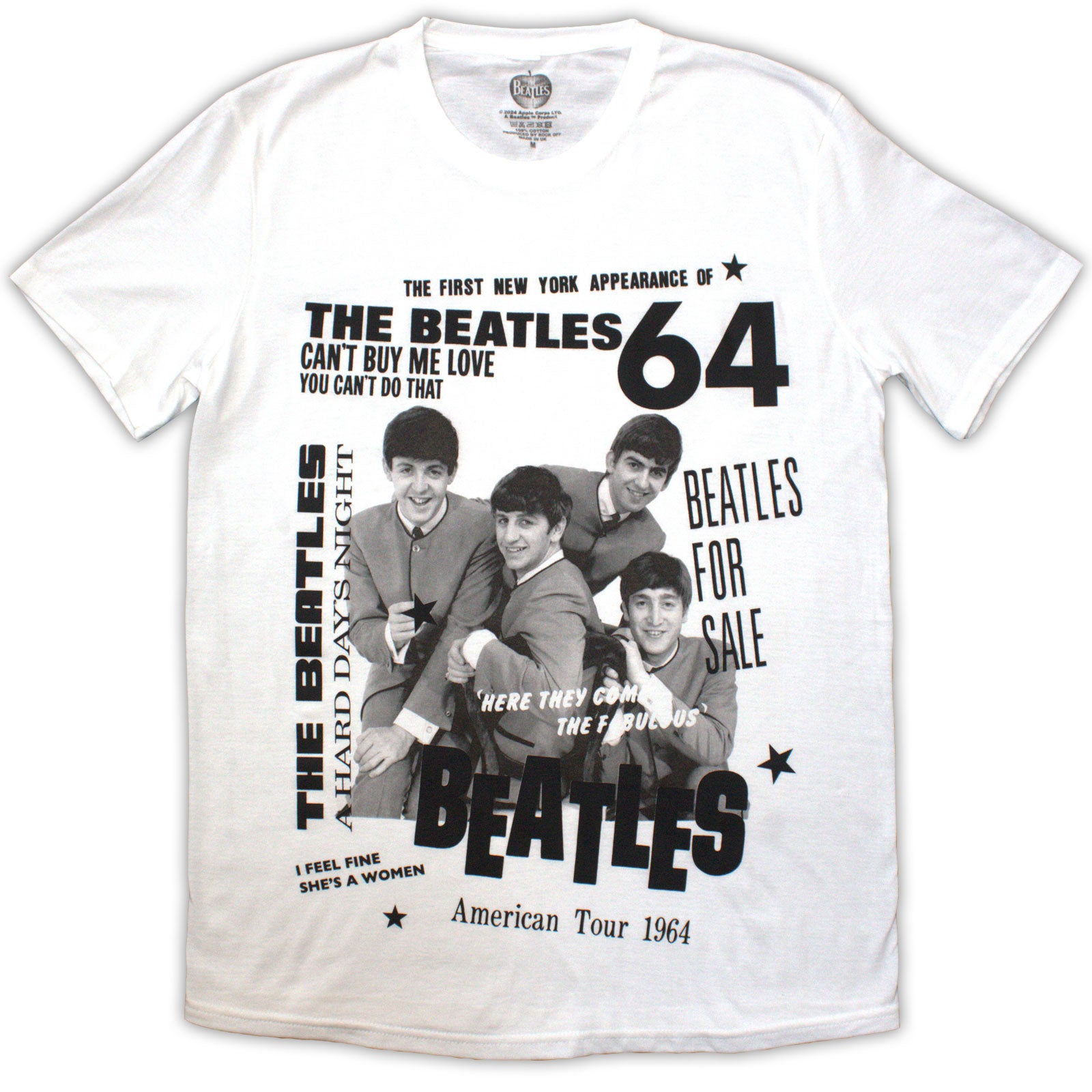 The Beatles Unisex T-Shirt: 1964 (White)