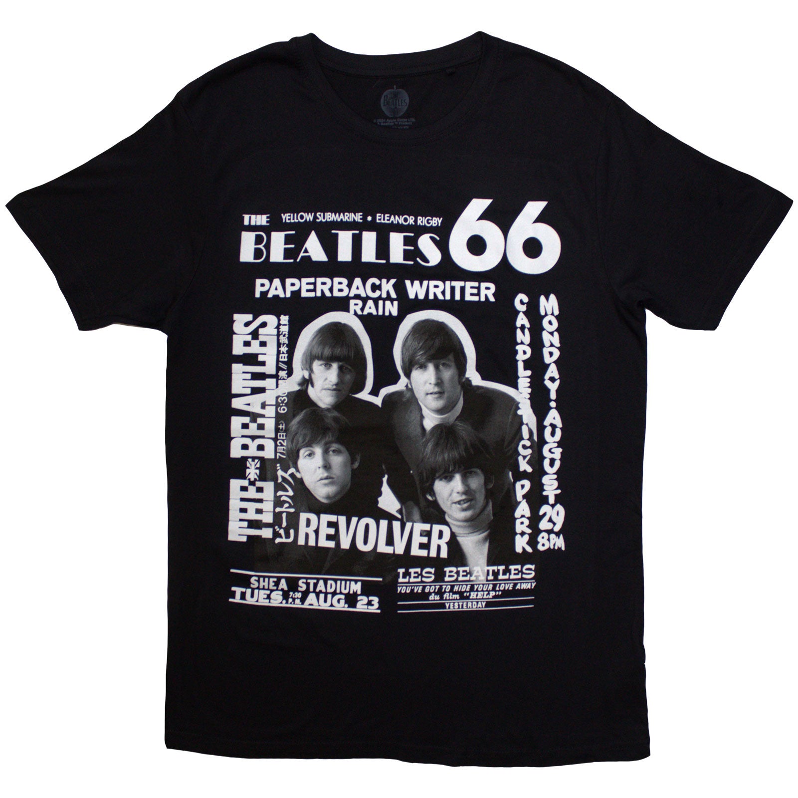The Beatles Unisex T-Shirt: 1966 (Black)