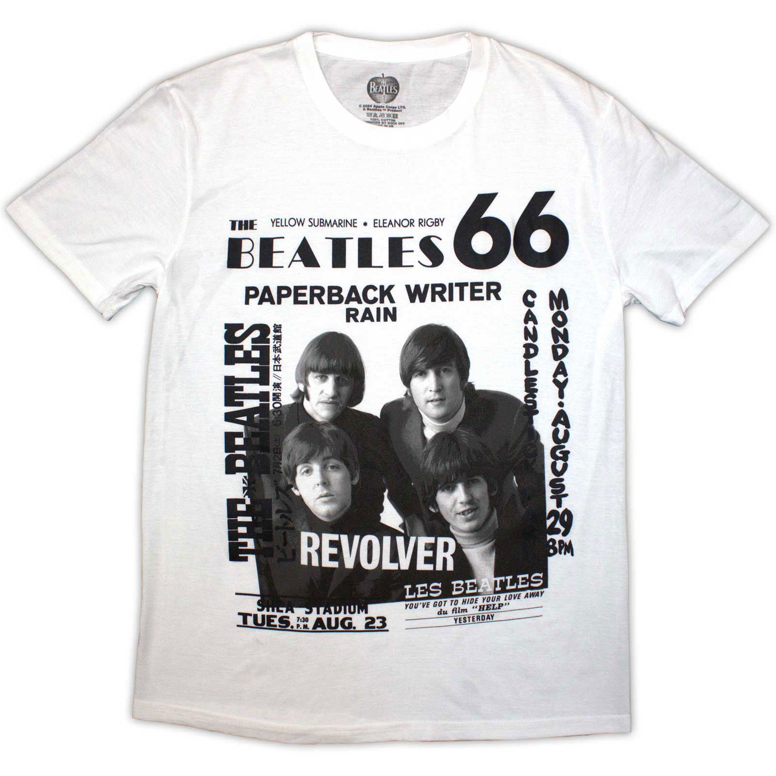 The Beatles Unisex T-Shirt: 1966 (White)