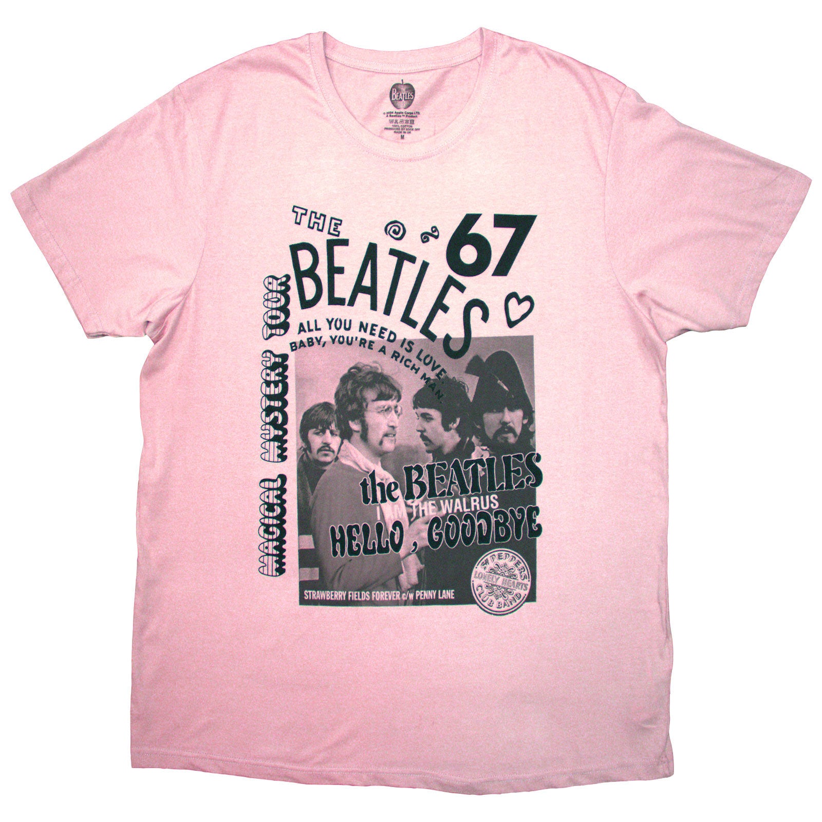The Beatles Unisex T-Shirt: 1967 (Pink)