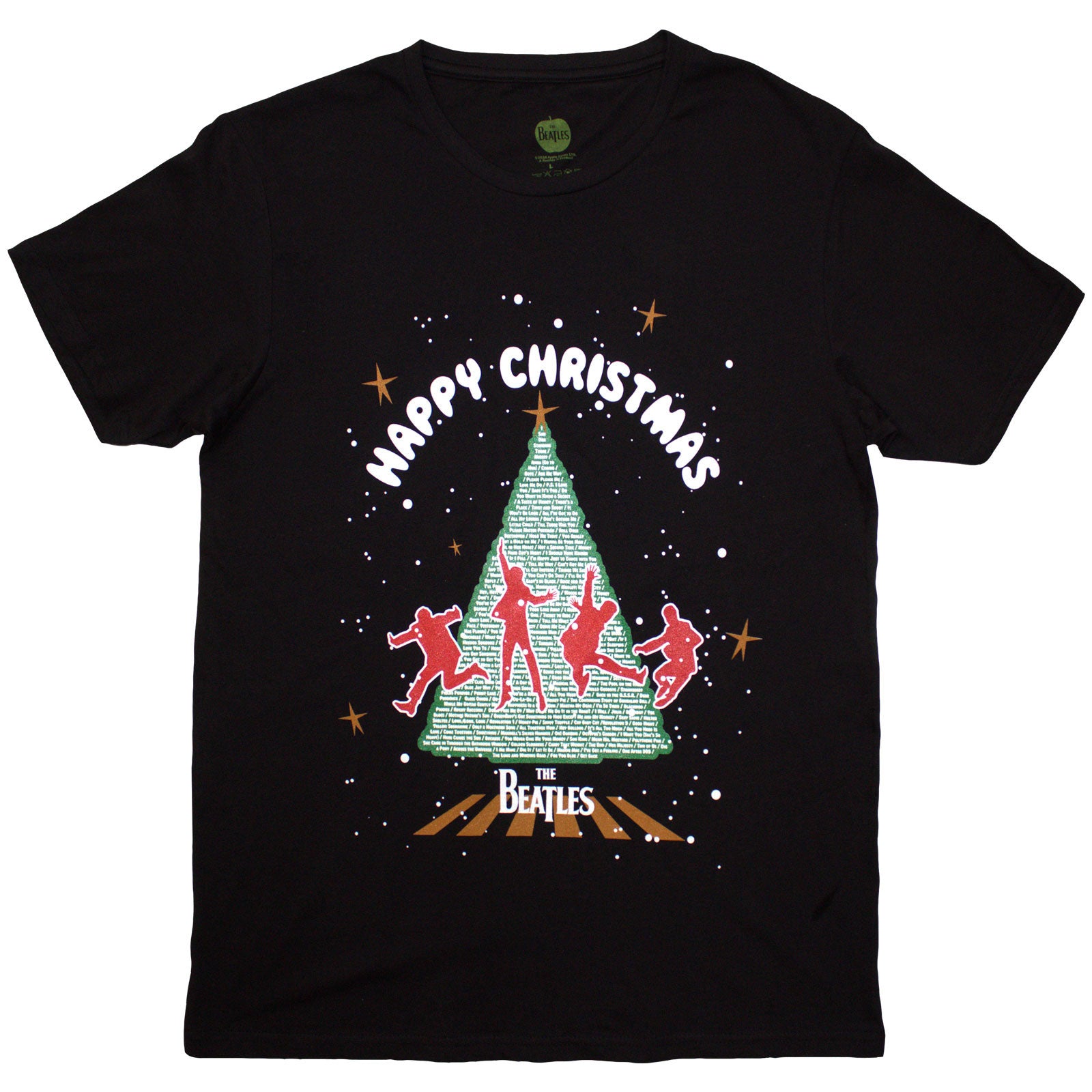 The Beatles Unisex T-Shirt: Christmas Tree (Black)