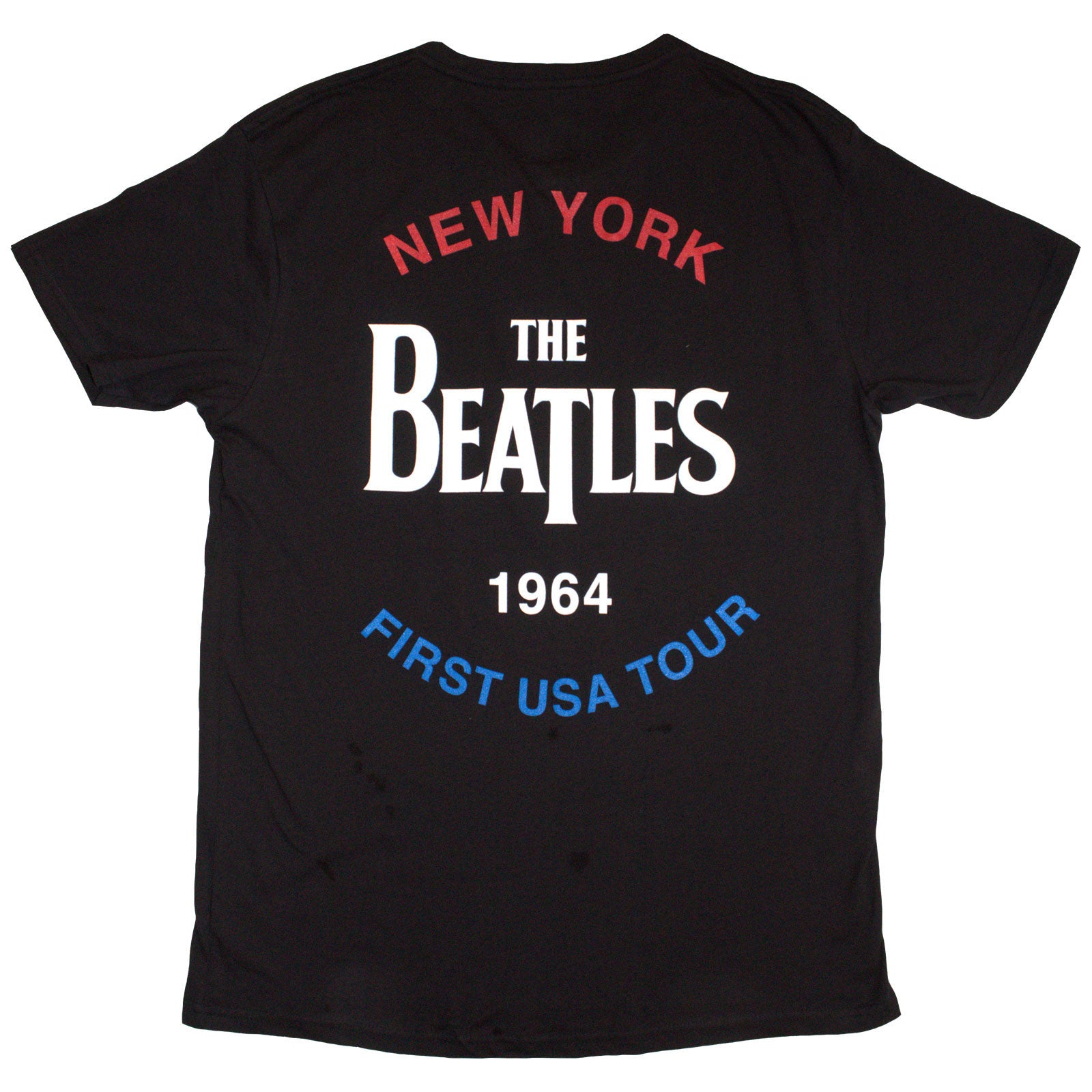 The Beatles Unisex T-Shirt: New York 1964 (Black) (Back Print)