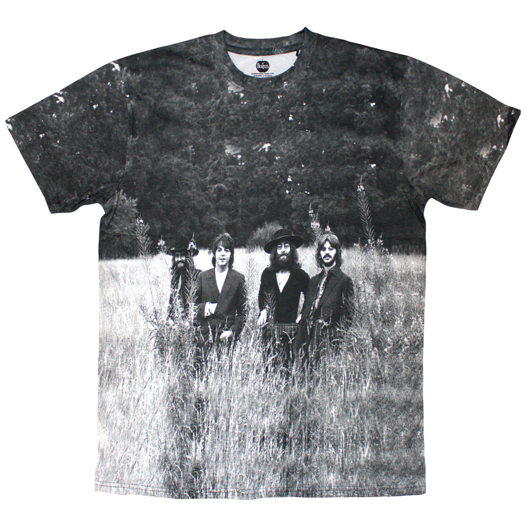 The Beatles Unisex T-Shirt: Tittenhurst Park Field (White) (All Over Print)