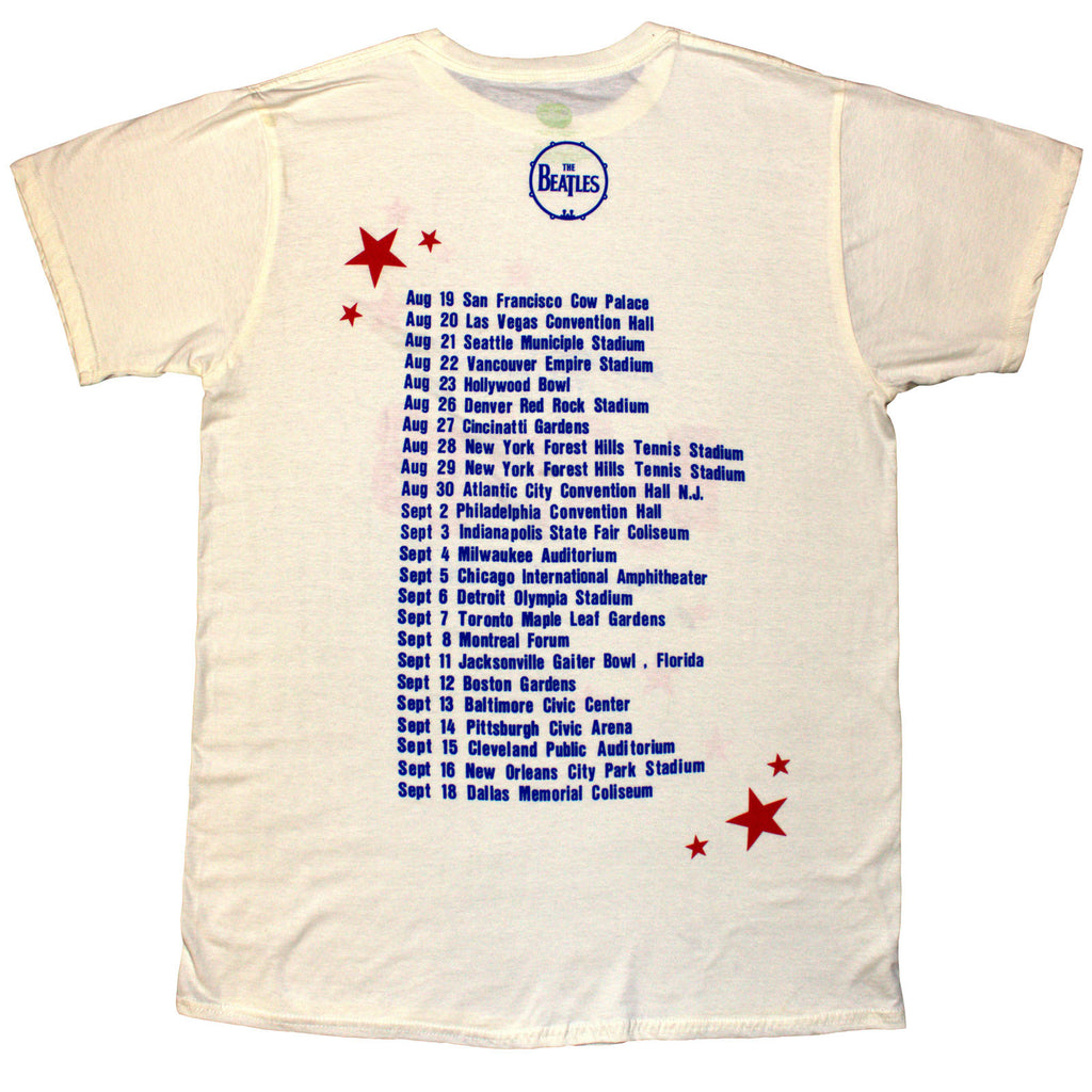 The Beatles Unisex T-Shirt: American Tour '64 (Natural) (Back Print)