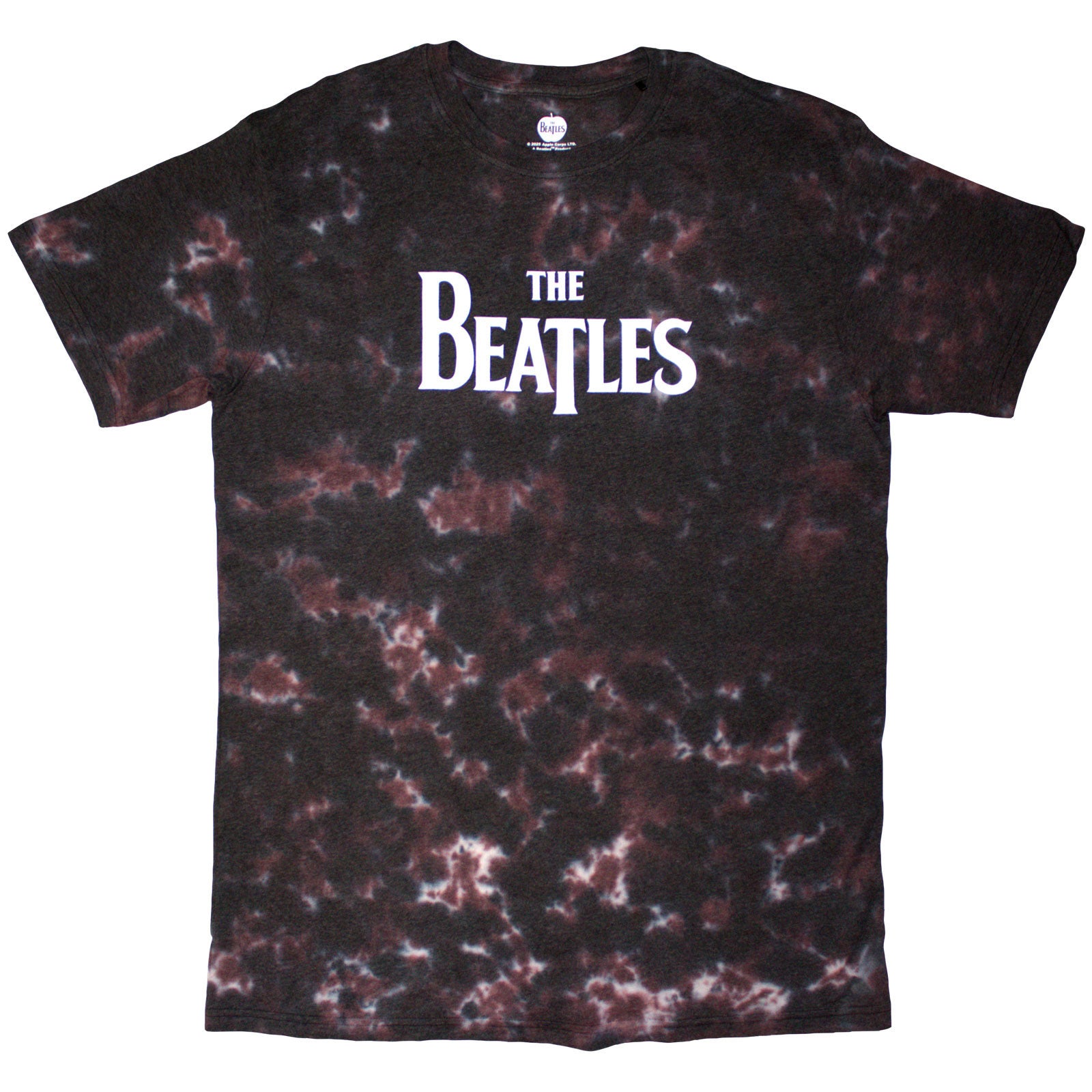The Beatles Unisex T-Shirt: Drop T Logo (Brown) (Wash Collection)
