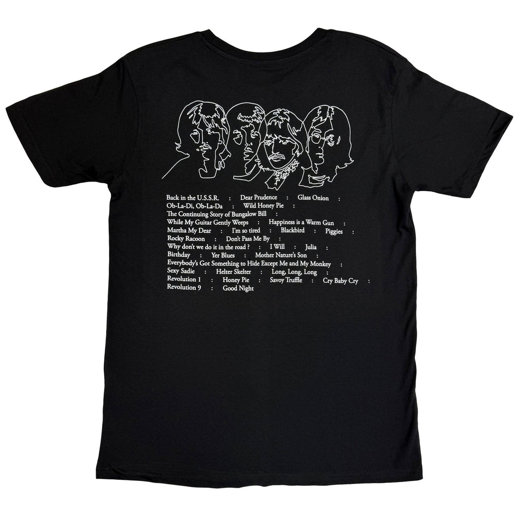 The Beatles Unisex T-Shirt: The Beatles On Apple (Black) (Back Print)