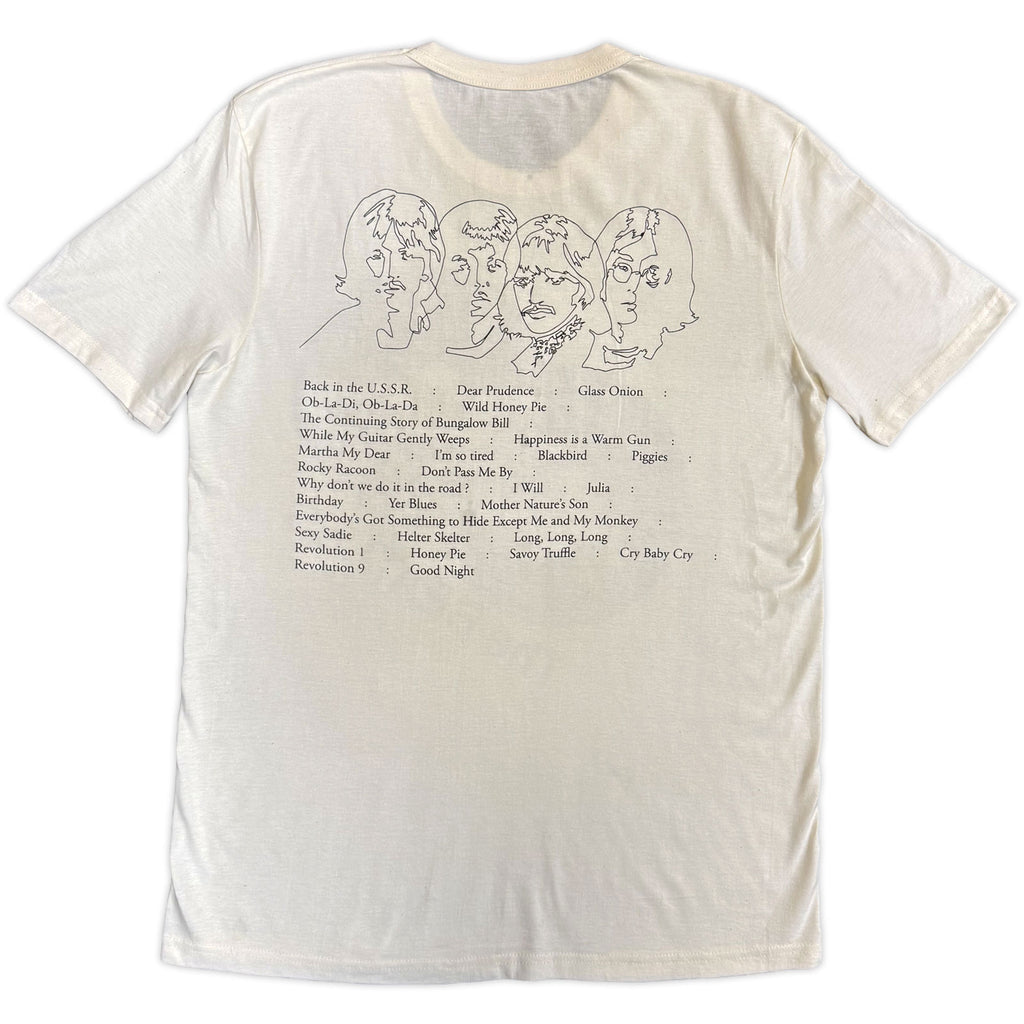 The Beatles Unisex T-Shirt: The Beatles On Apple (Natural) (Back Print)