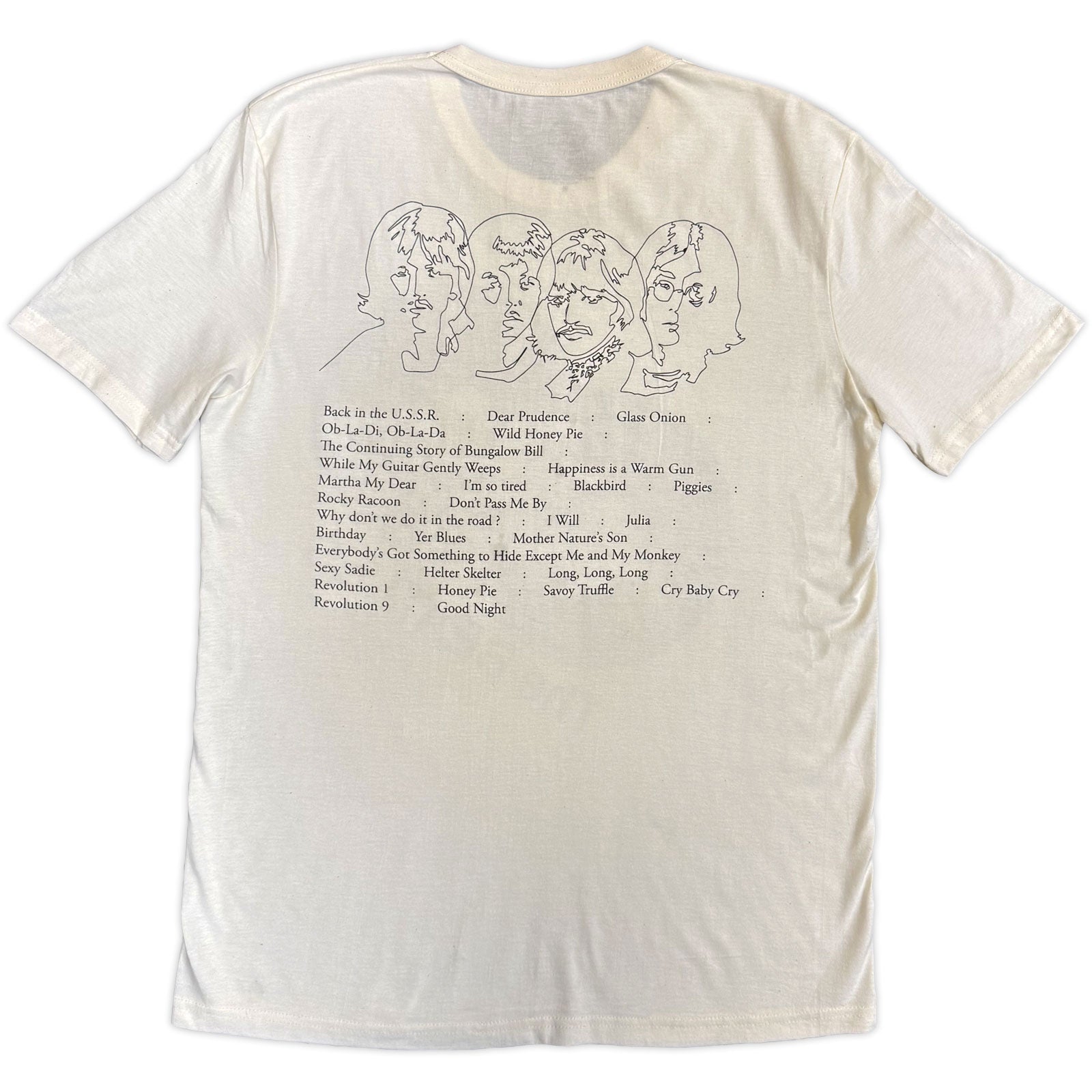 The Beatles Unisex T-Shirt: The Beatles On Apple (Natural) (Back Print)