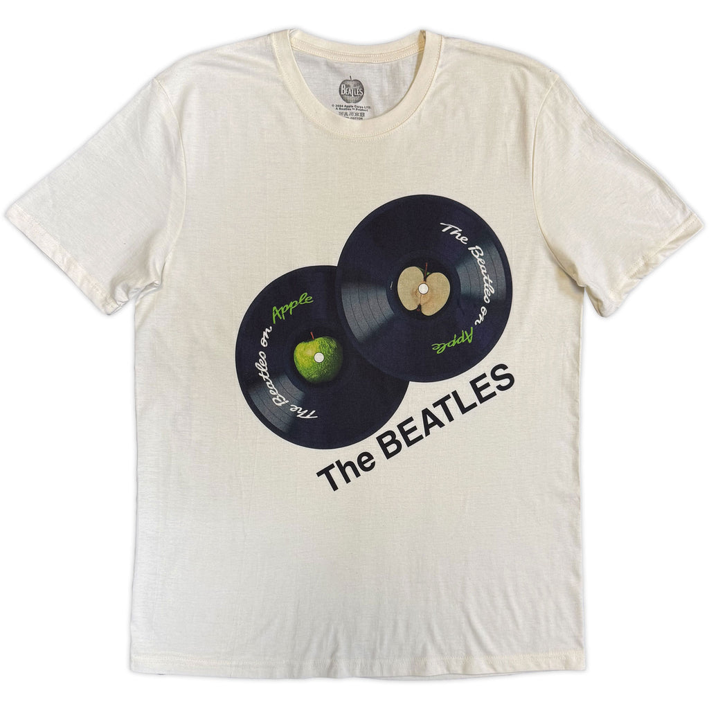 The Beatles Unisex T-Shirt: The Beatles On Apple (Natural) (Back Print)