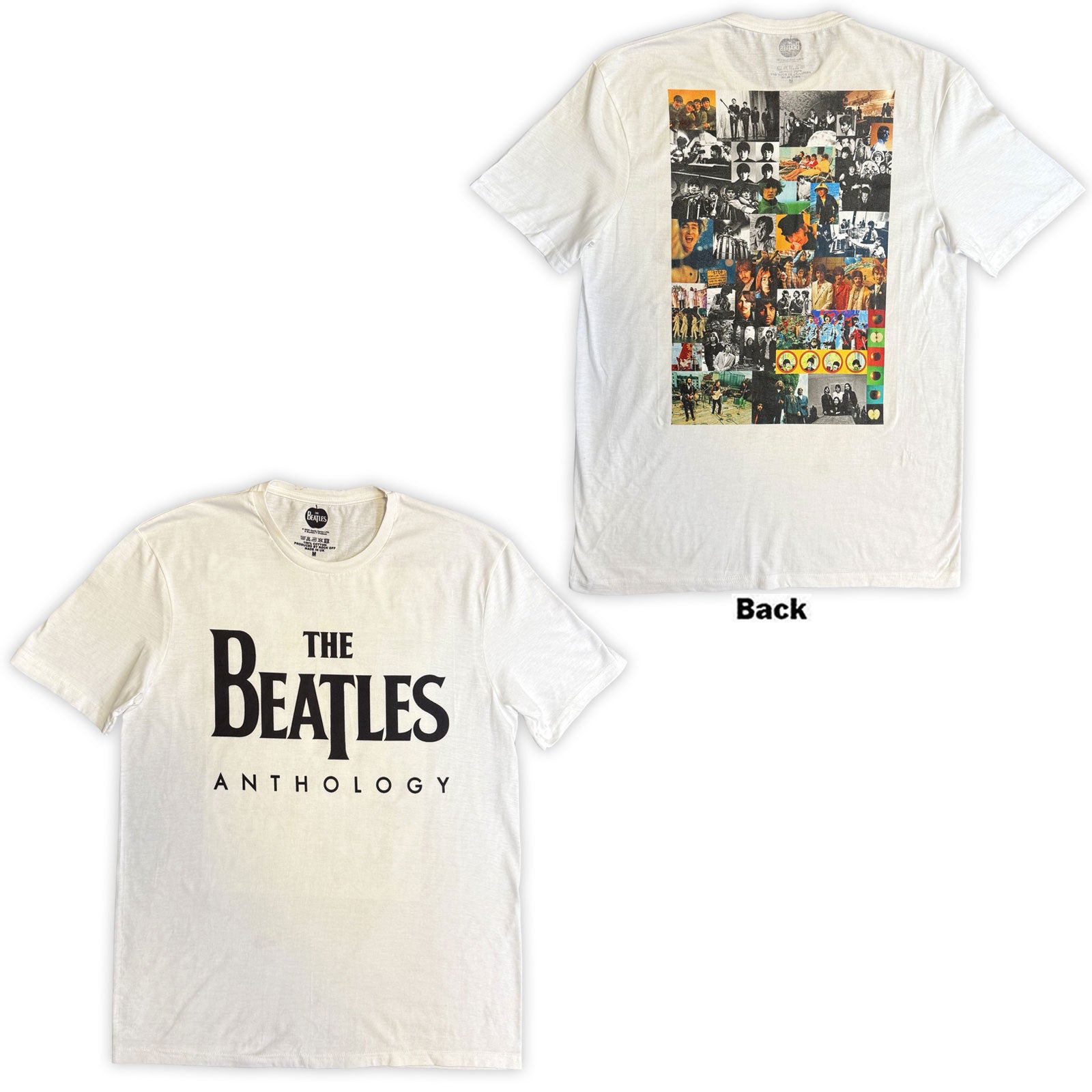 The Beatles Unisex T-Shirt: Anthology (White) (Back Print)