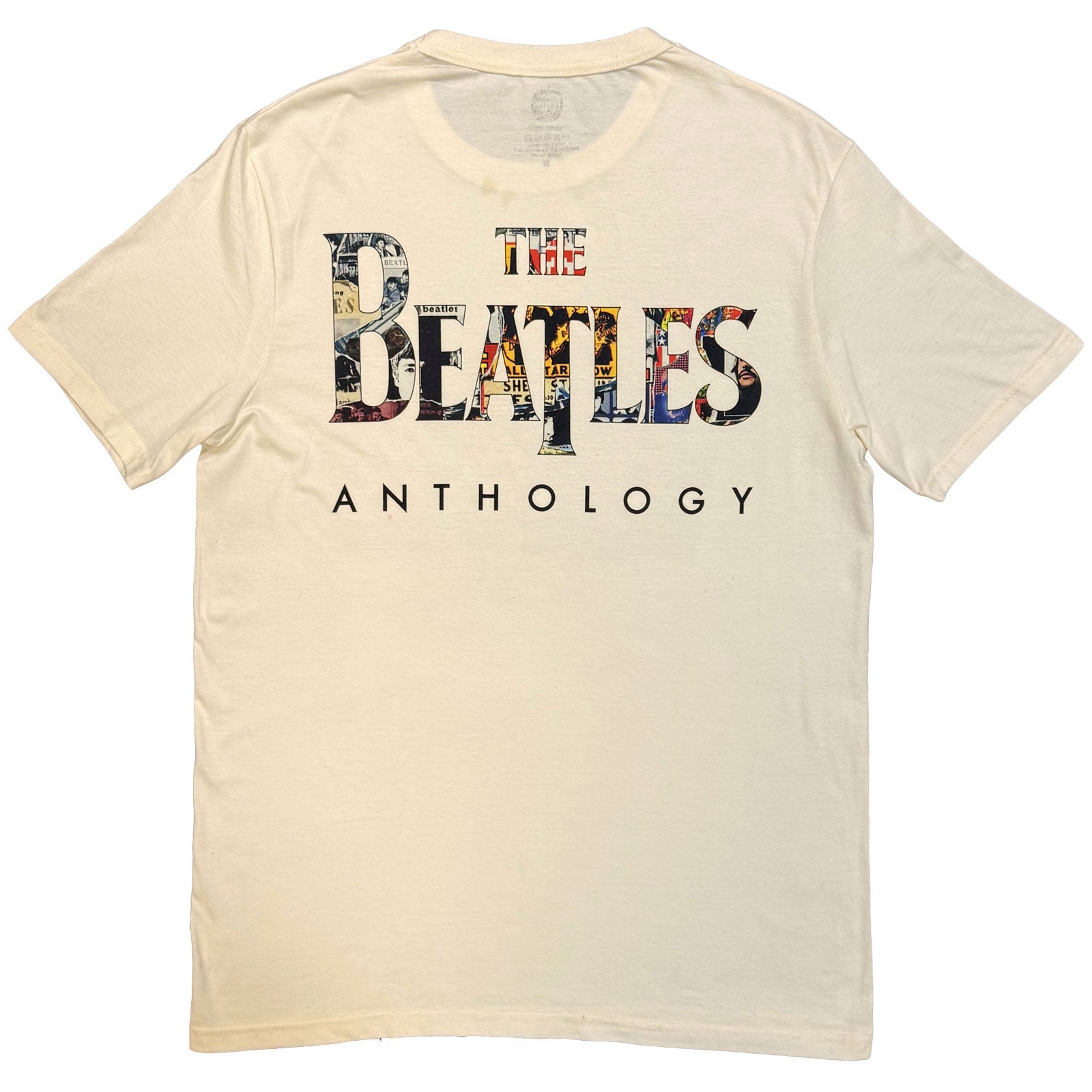 The Beatles Unisex T-Shirt: Group Photo Anthology Infill (Natural) (Back Print)