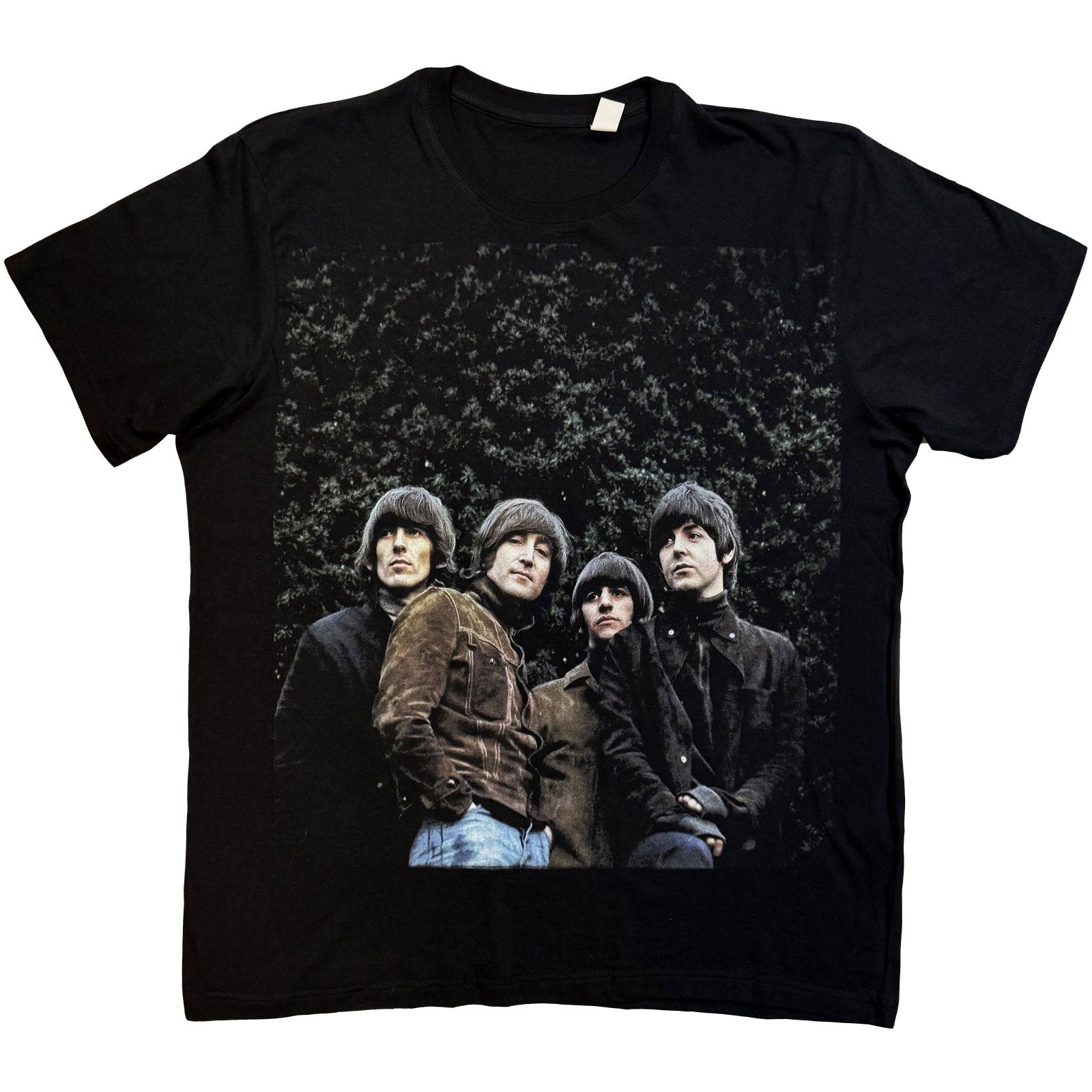 The Beatles Unisex T-Shirt: Rubber Soul Photo (Black)