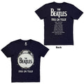 The Beatles Unisex T-Shirt: 1965 UK Tour Ringo Drum (Navy Blue) (Back Print)