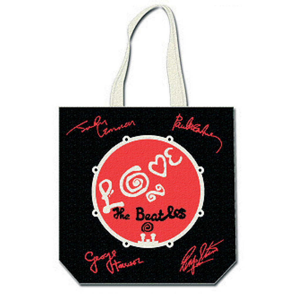 The Beatles Cotton Tote Bag: Love Drum (Multicolour) (Back Print)